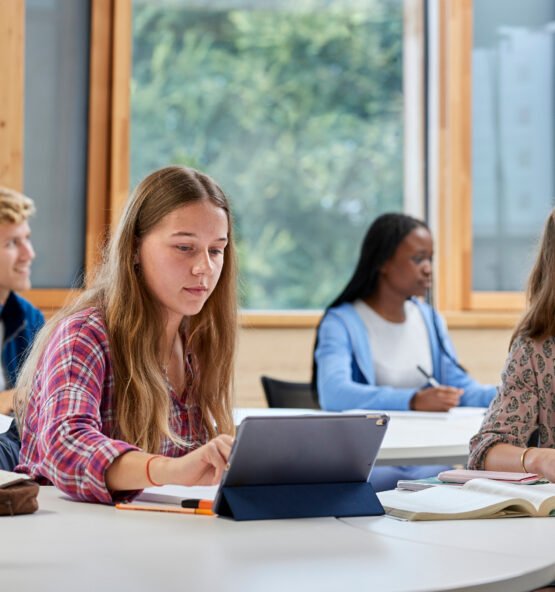 Students learning English